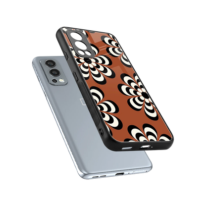 Earthy Bloom sleek oneplus nord 2 cover with tempered glass back and TPU edges