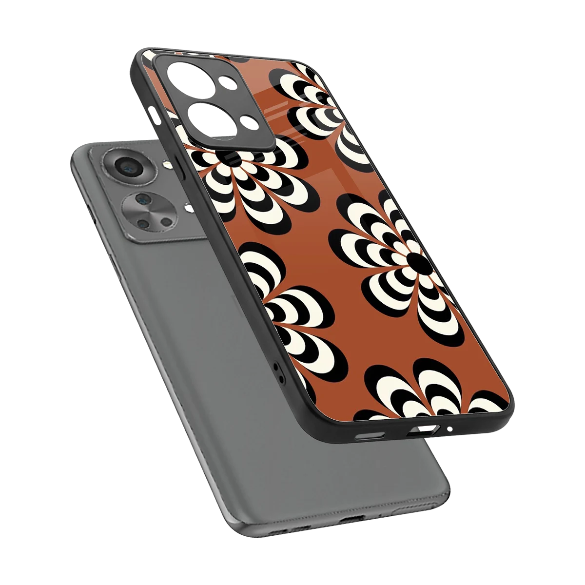 Earthy Bloom sleek oneplus nord 2t cover with tempered glass back and TPU edges