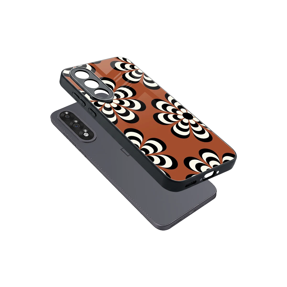 Earthy Bloom sleek oneplus nord 5 cover with tempered glass back and TPU edges