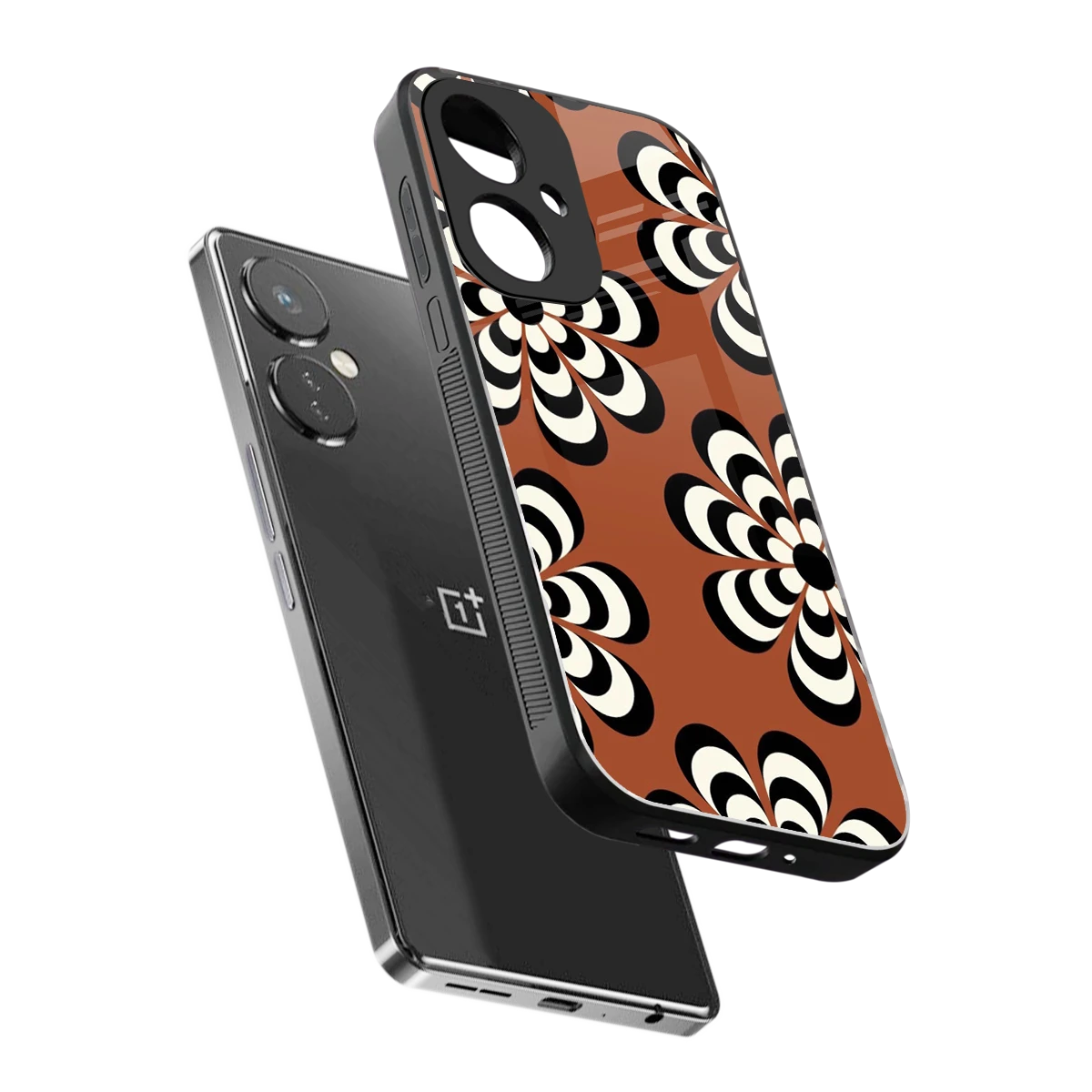 Earthy Bloom sleek oneplus nord ce 3 cover with tempered glass back and TPU edges