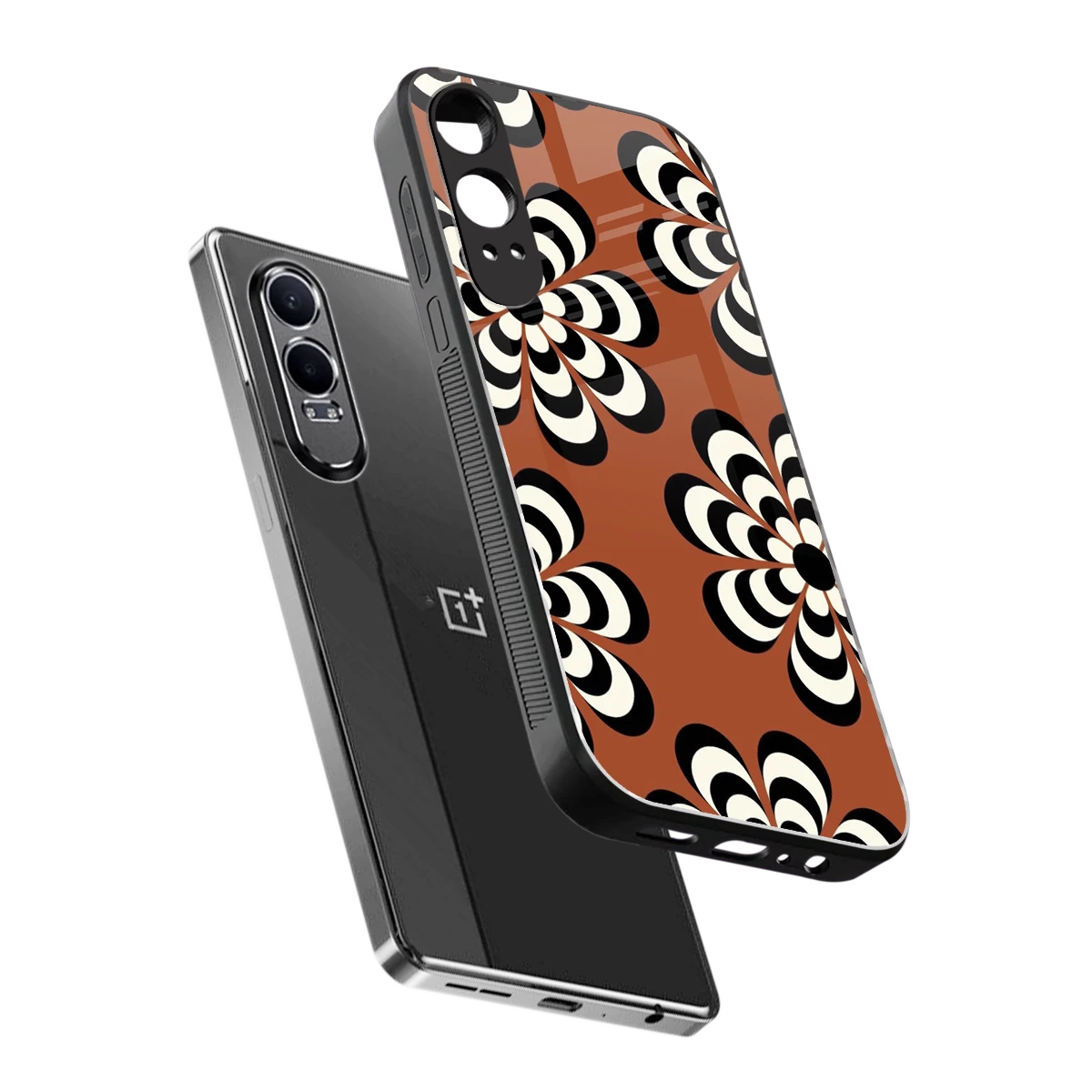 Earthy Bloom sleek oneplus nord ce 4 lite cover with tempered glass back and TPU edges