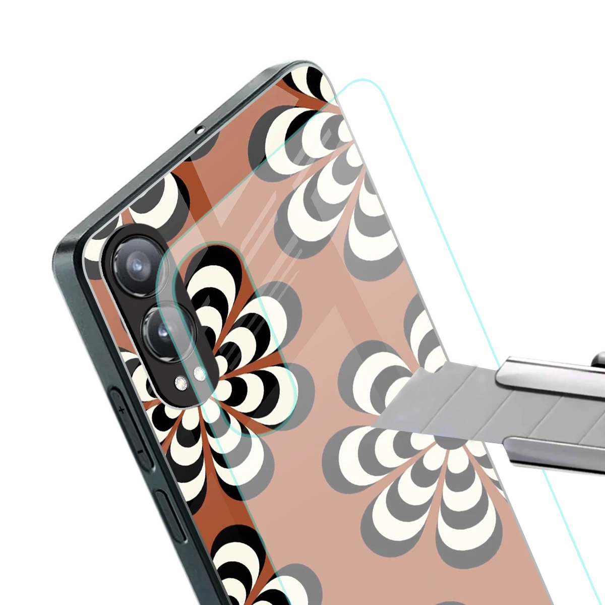 Earthy Bloom stylish phone case for oneplus nord ce 4 lite | glossy glass and slim fit