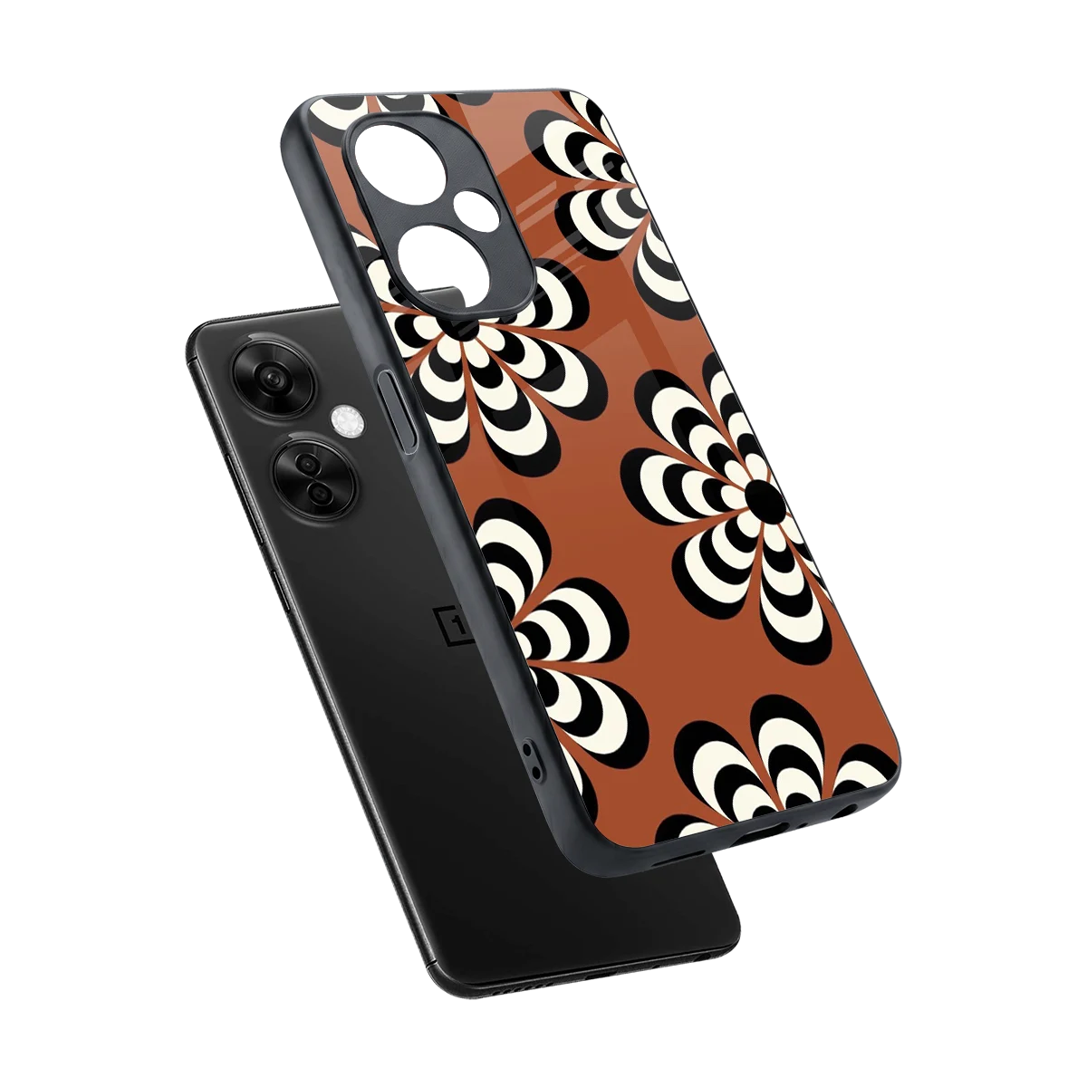 Earthy Bloom sleek oneplus nord ce 3 lite cover with tempered glass back and TPU edges