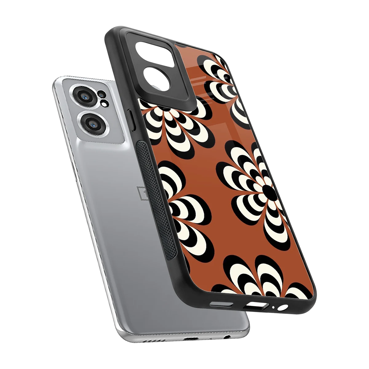 Earthy Bloom sleek oneplus nord ce 2 cover with tempered glass back and TPU edges