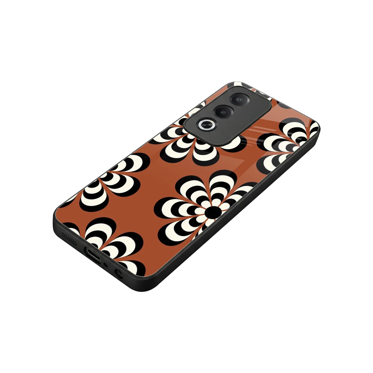 Earthy Bloom stylish phone case for oppo a3 pro | glossy glass and slim fit