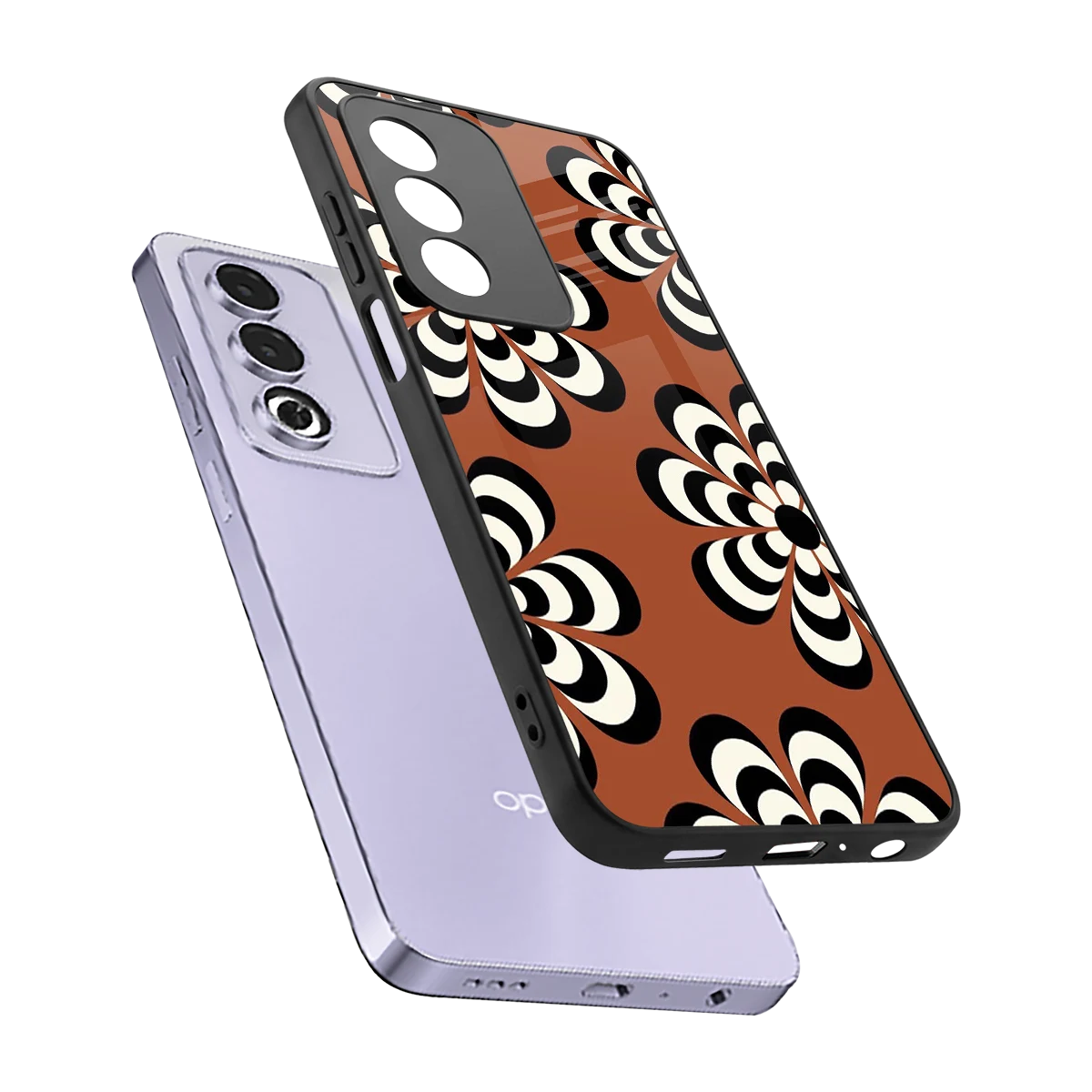 Earthy Bloom sleek oppo a3 pro cover with tempered glass back and TPU edges