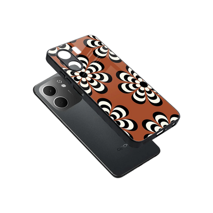 Earthy Bloom sleek oppo a5x 5g cover with tempered glass back and TPU edges