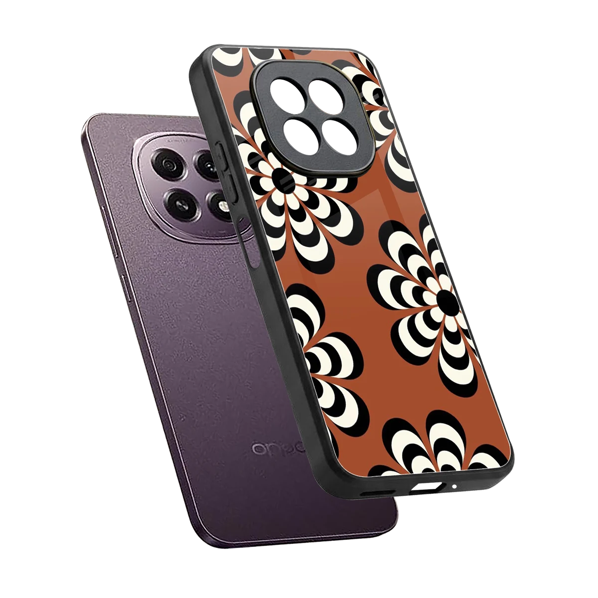 Earthy Bloom sleek oppo f29 5g cover with tempered glass back and TPU edges