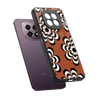 Earthy Bloom sleek oppo f29 5g cover with tempered glass back and TPU edges