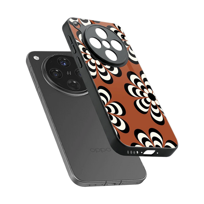 Earthy Bloom sleek oppo find x8 cover with tempered glass back and TPU edges