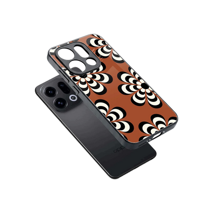 Earthy Bloom sleek oppo find x9 cover with tempered glass back and TPU edges