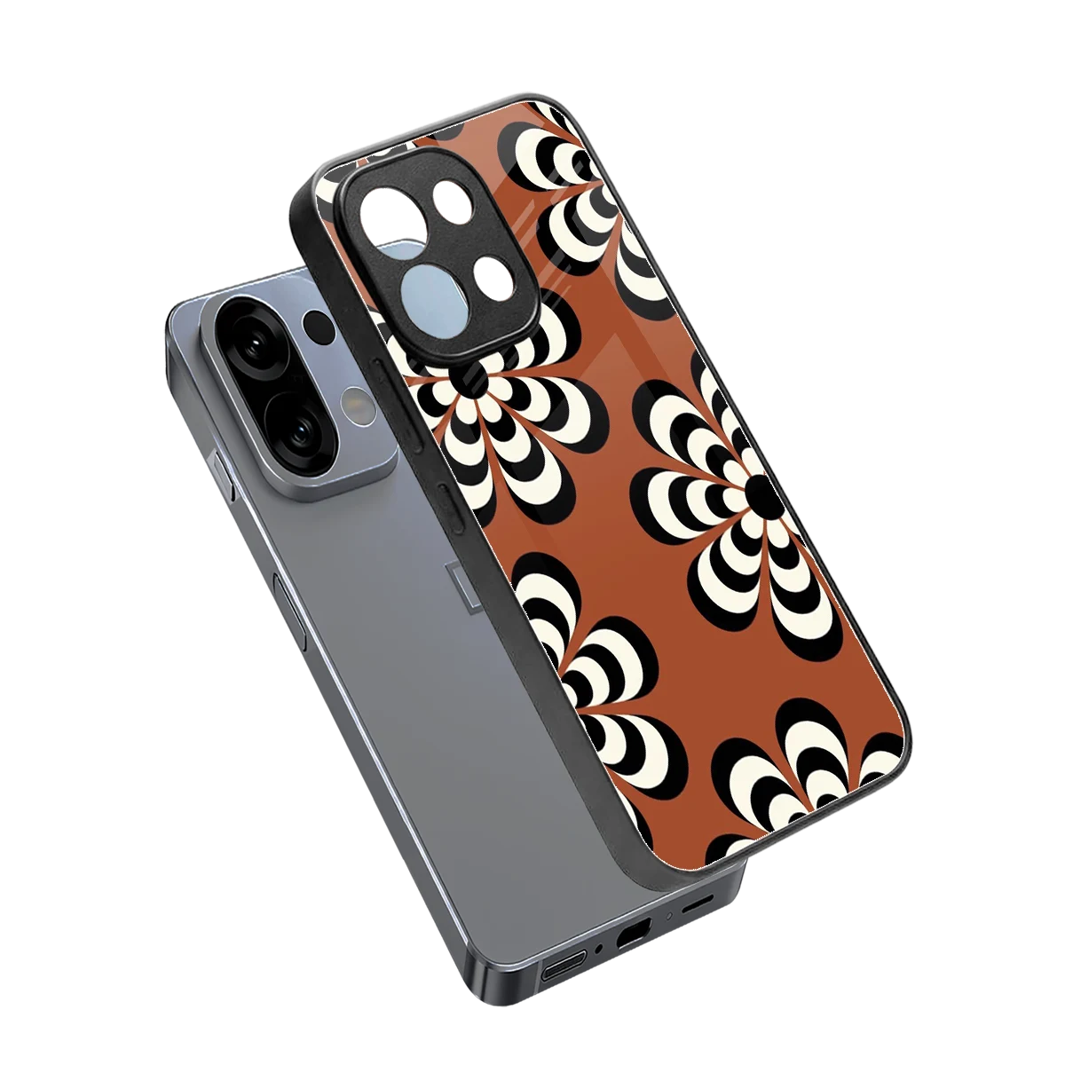 Earthy Bloom sleek oppo k13 5g cover with tempered glass back and TPU edges
