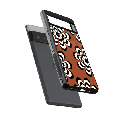 Earthy Bloom sleek google pixel 6 pro cover with tempered glass back and TPU edges