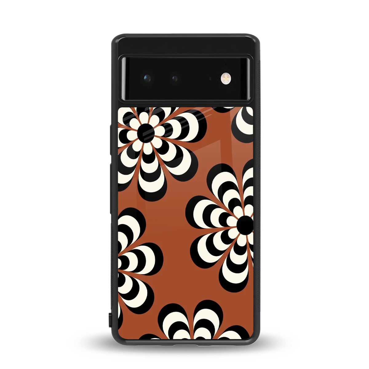 Earthy Bloom back phone cover | glass case for google pixel 6a
