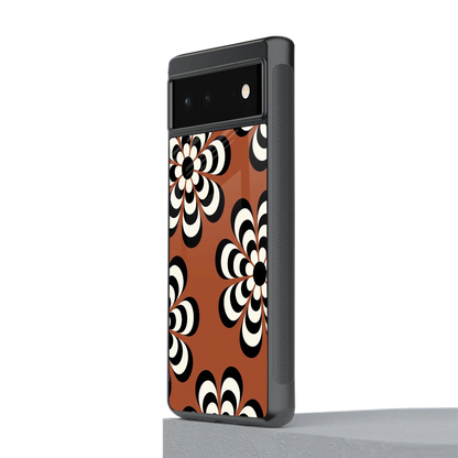 Earthy Bloom stylish phone case for google pixel 6a | glossy glass and slim fit