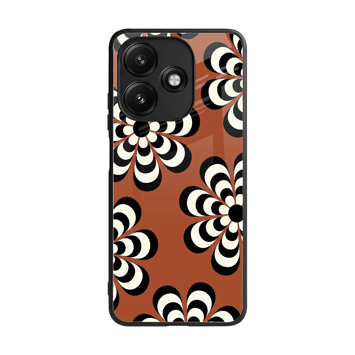 Earthy Bloom back phone cover | glass case for redmi 12 5g