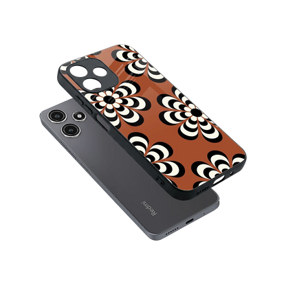 Earthy Bloom sleek redmi 12 5g cover with tempered glass back and TPU edges