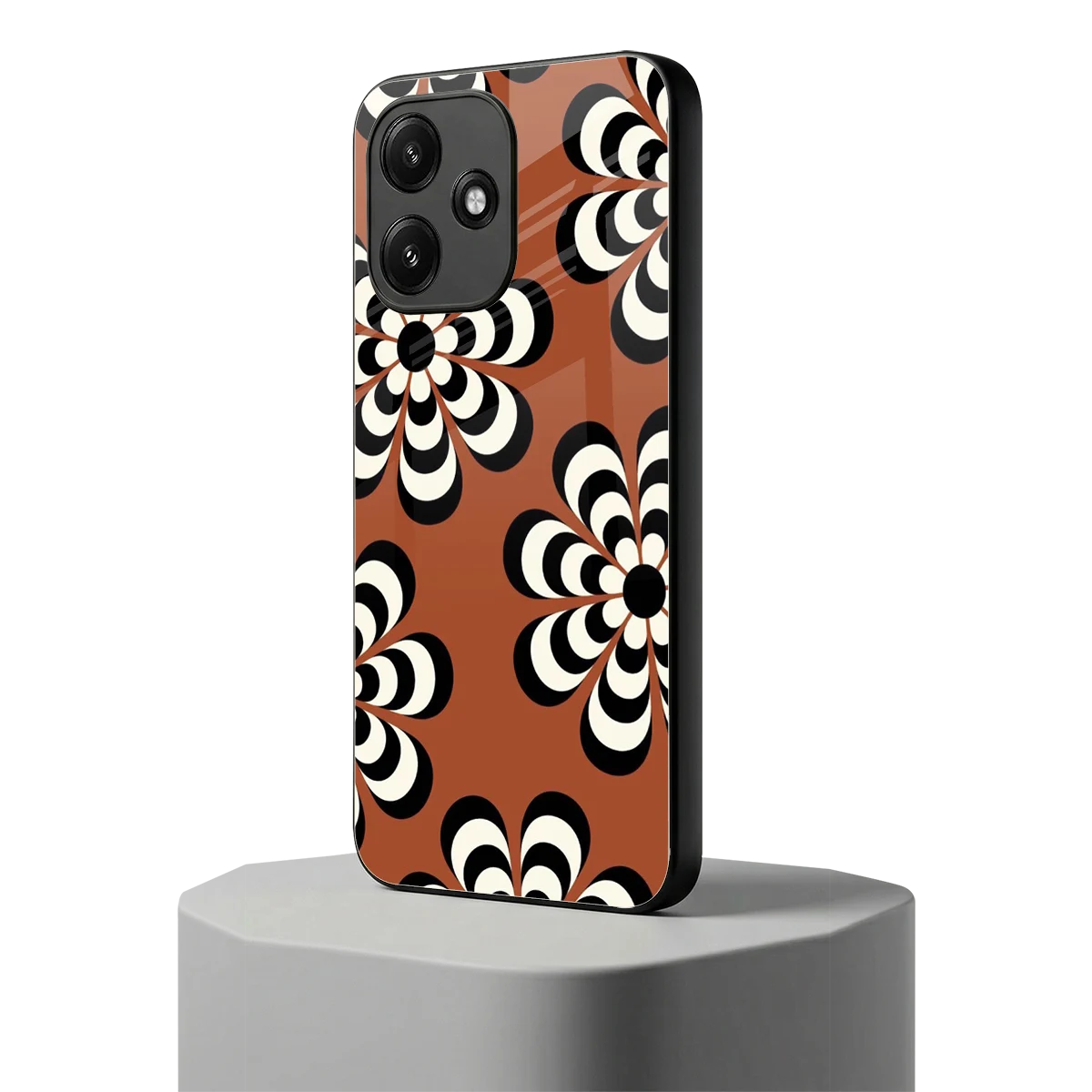 Earthy Bloom redmi 12 5g mobile cover | shockproof glass phone case