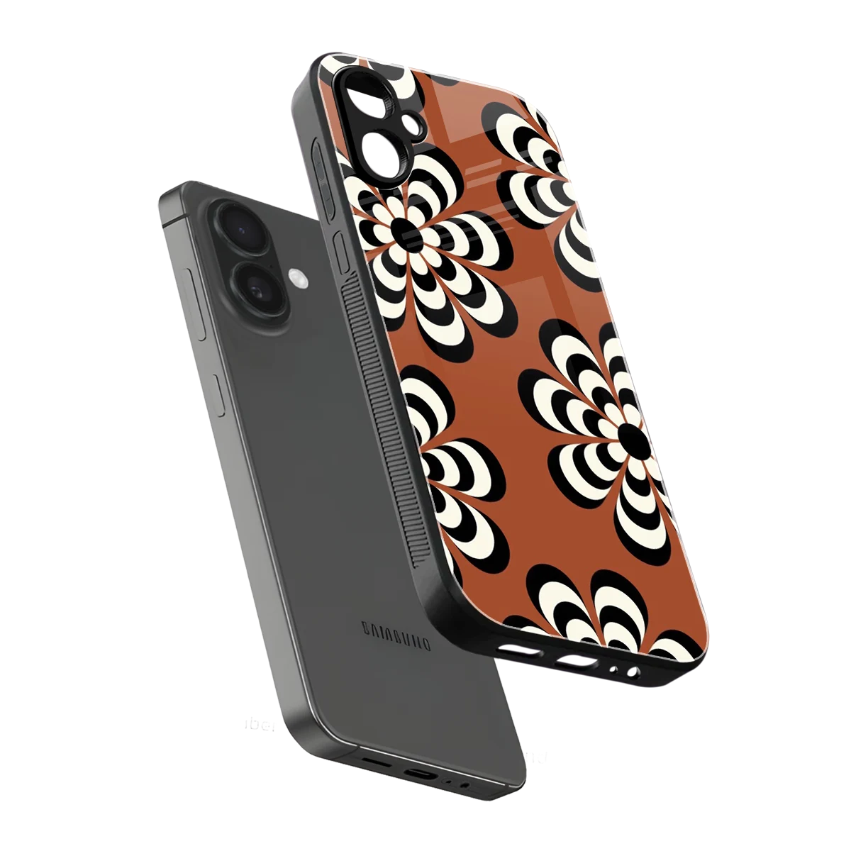 Earthy Bloom sleek samsung galaxy a06 5g cover with tempered glass back and TPU edges
