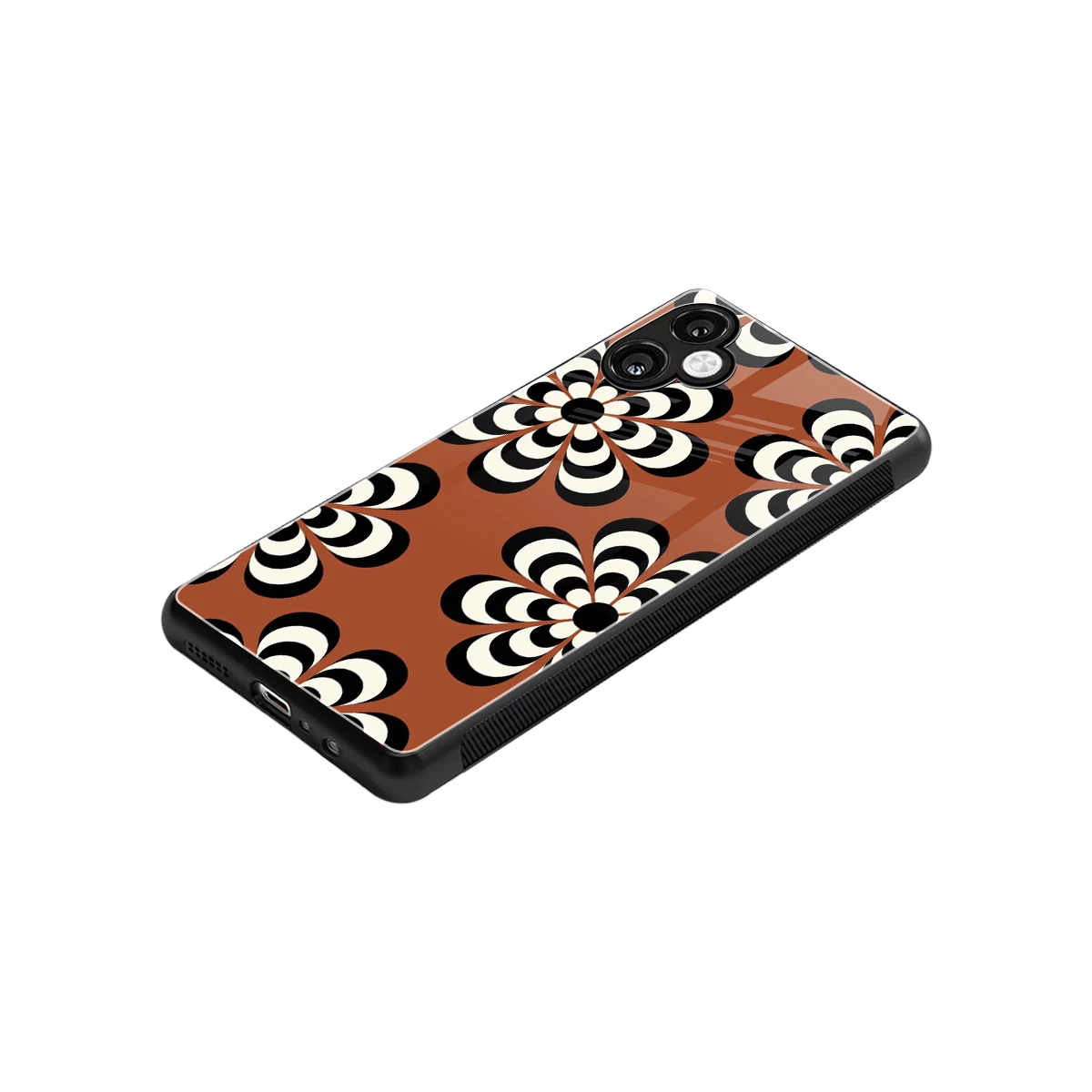 Earthy Bloom stylish phone case for samsung galaxy a06 5g | glossy glass and slim fit