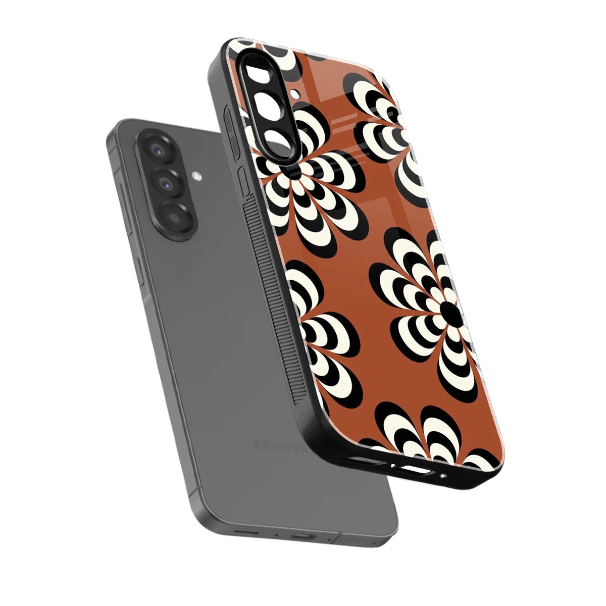 Earthy Bloom sleek samsung galaxy a37 5g cover with tempered glass back and TPU edges
