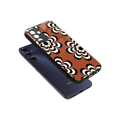 Earthy Bloom sleek samsung galaxy m14 5g cover with tempered glass back and TPU edges