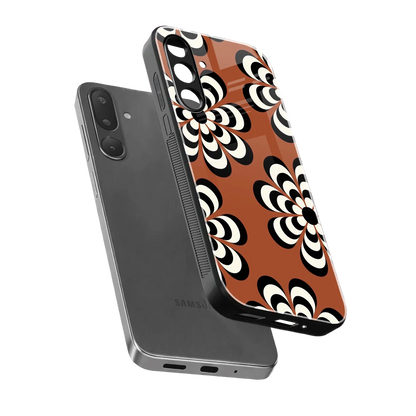 Earthy Bloom sleek samsung galaxy m56 5g cover with tempered glass back and TPU edges