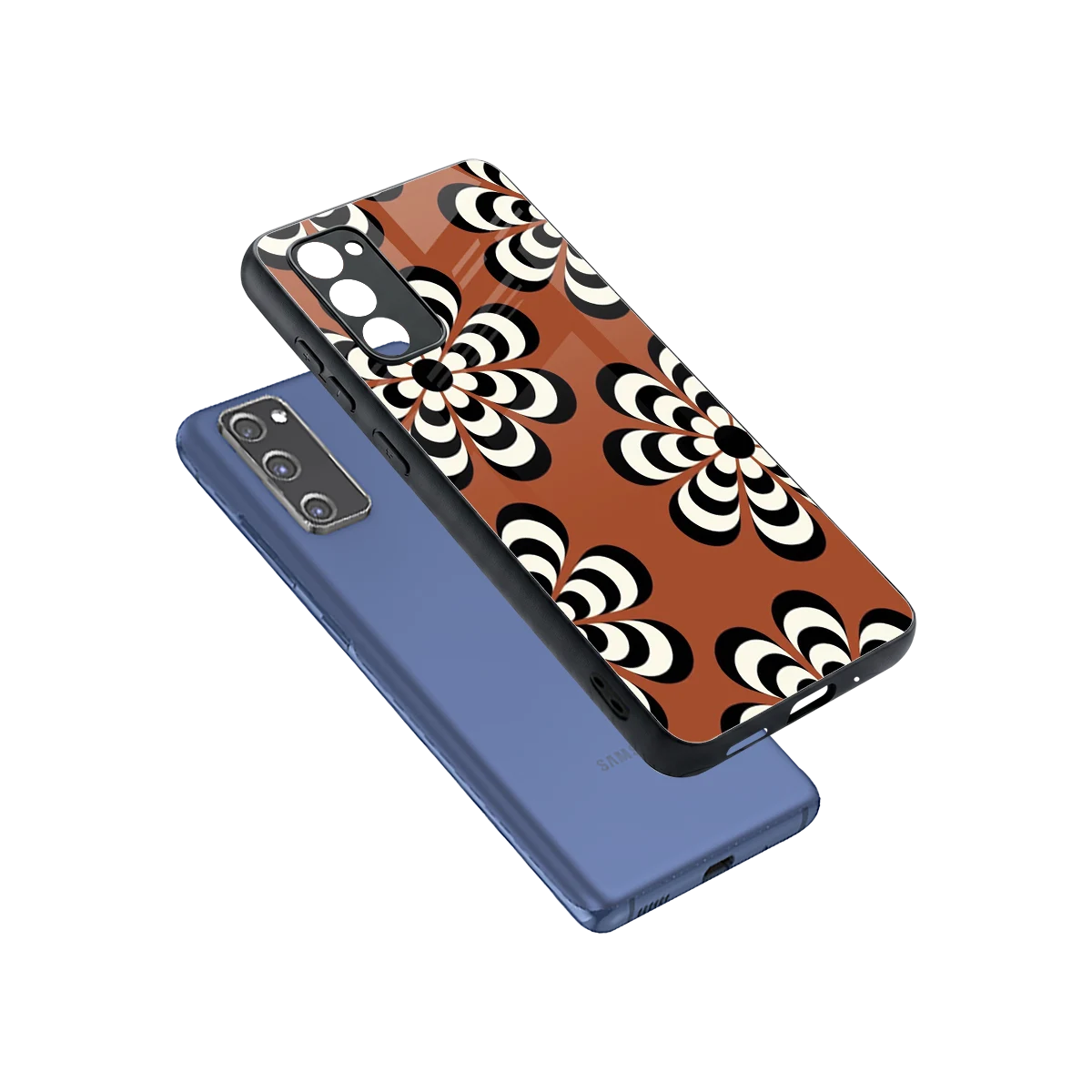 Earthy Bloom sleek samsung galaxy s20 fe cover with tempered glass back and TPU edges