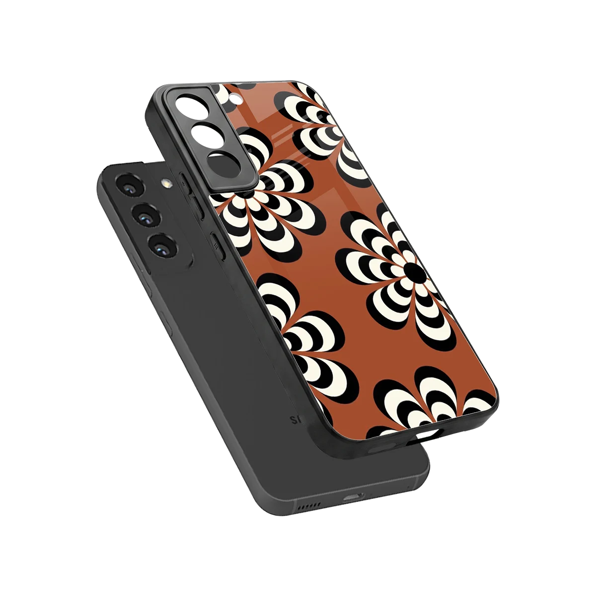 Earthy Bloom sleek samsung galaxy s22 cover with tempered glass back and TPU edges