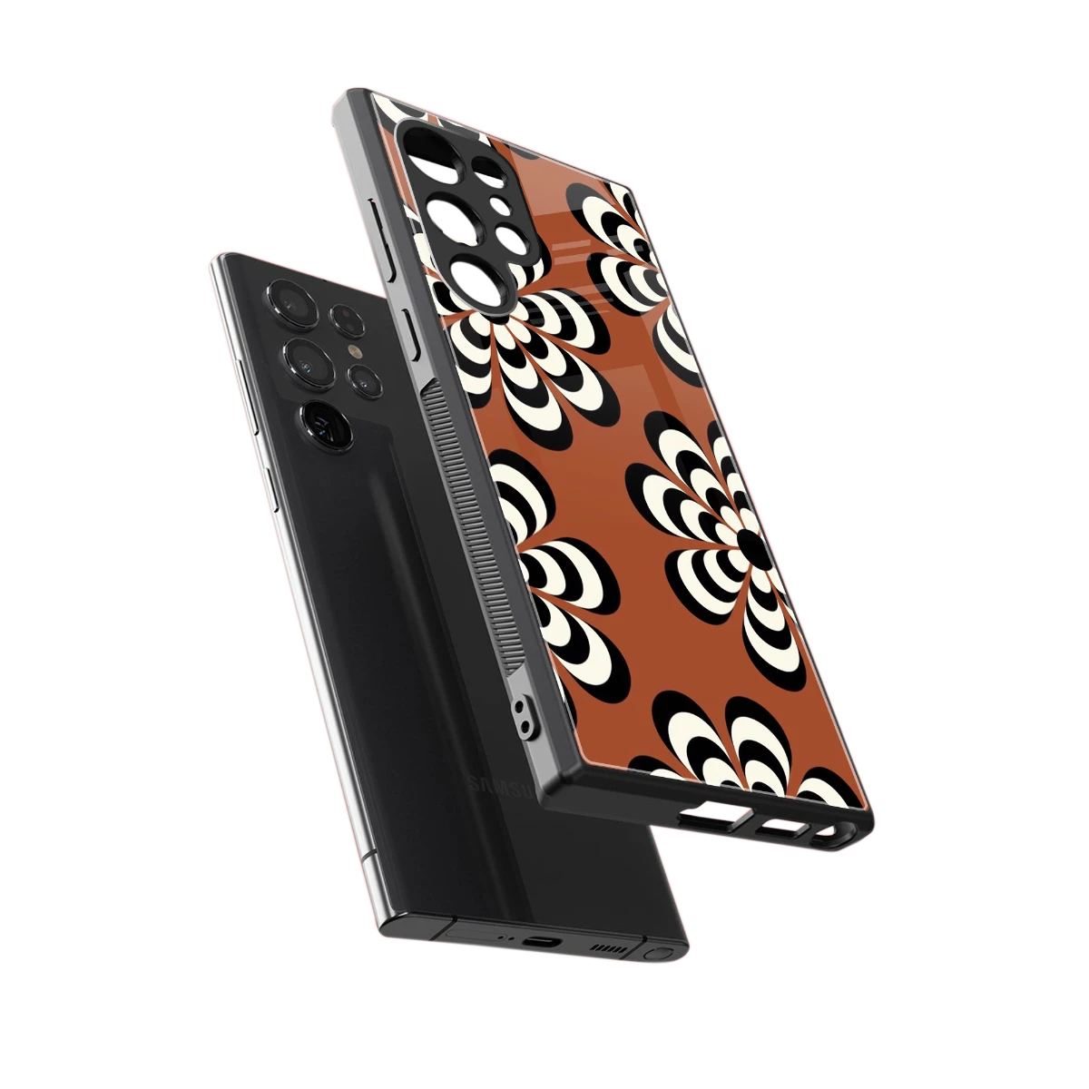 Earthy Bloom sleek samsung galaxy s23 ultra cover with tempered glass back and TPU edges