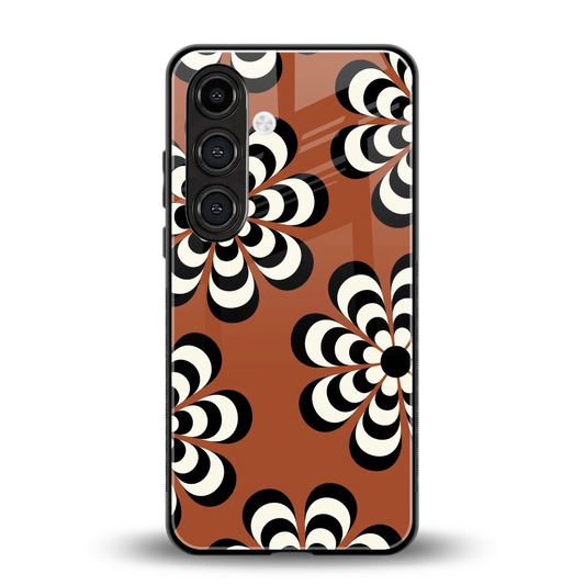 Earthy Bloom back phone cover | glass case for samsung galaxy s24 plus
