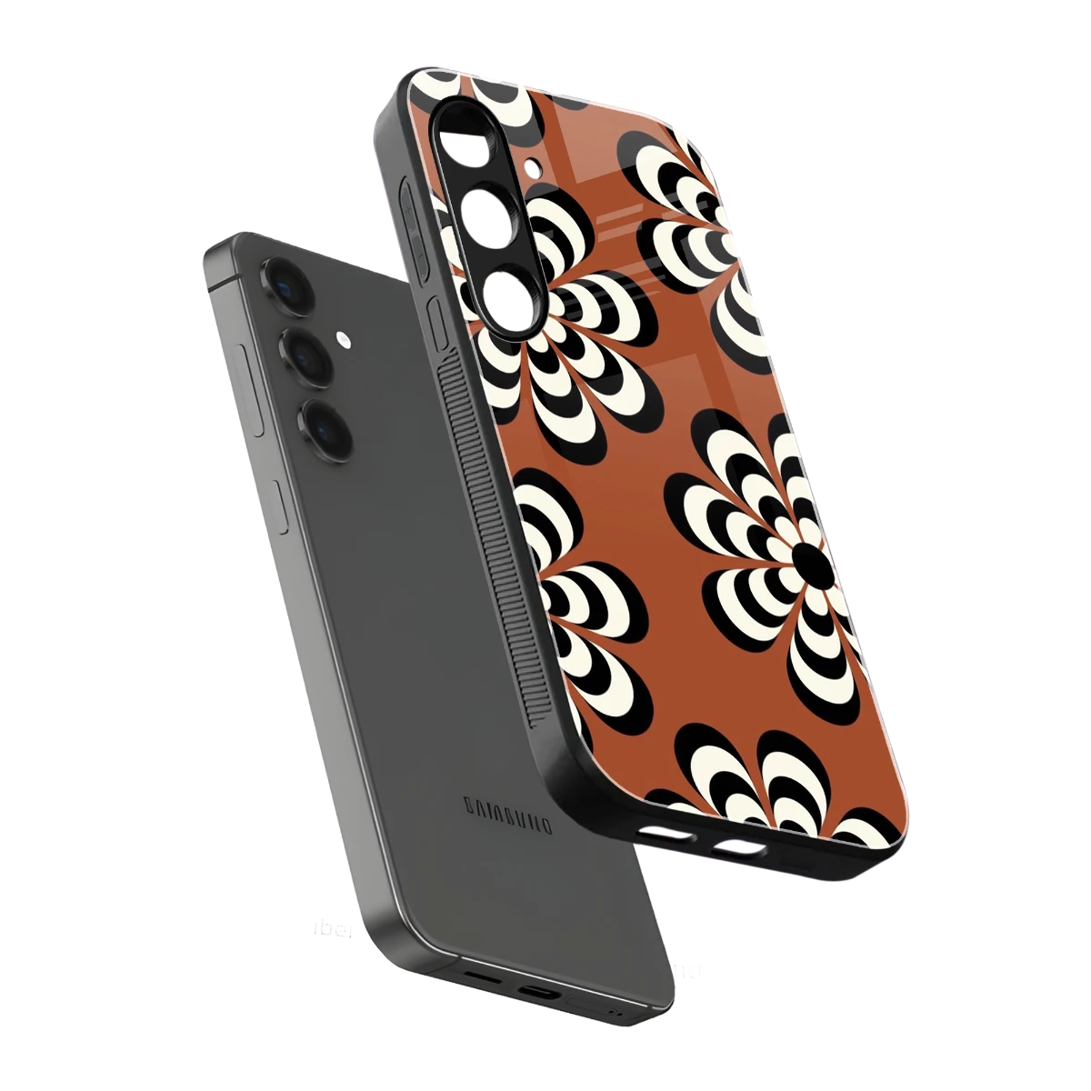 Earthy Bloom sleek samsung galaxy s24 cover with tempered glass back and TPU edges