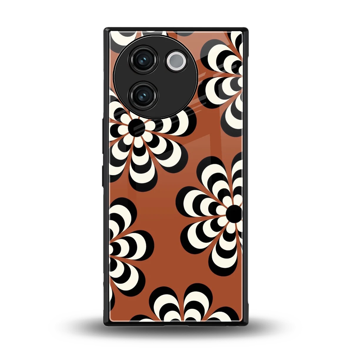 Earthy Bloom back phone cover | glass case for vivo v30e