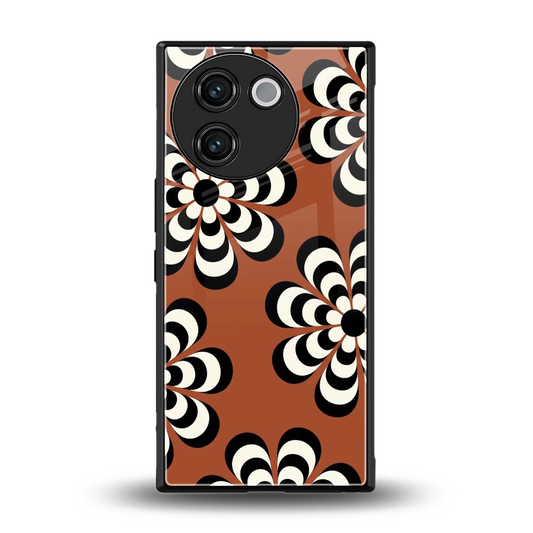 Earthy Bloom back phone cover | glass case for vivo v30e