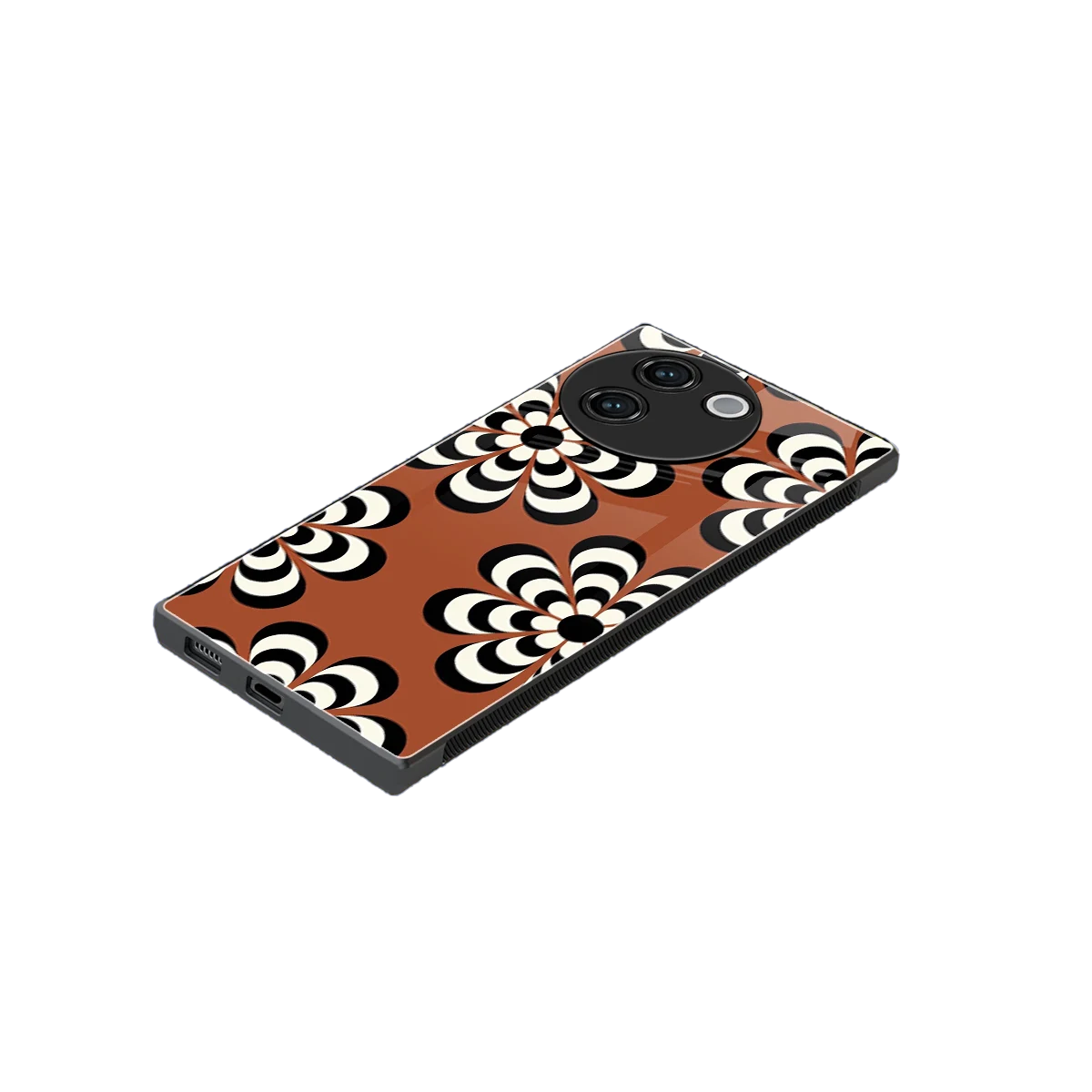 Earthy Bloom stylish phone case for vivo v30e | glossy glass and slim fit