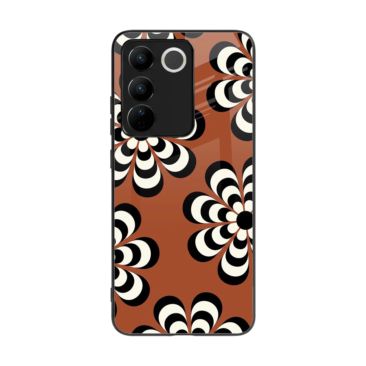 Earthy Bloom back phone cover | glass case for vivo v27 5g