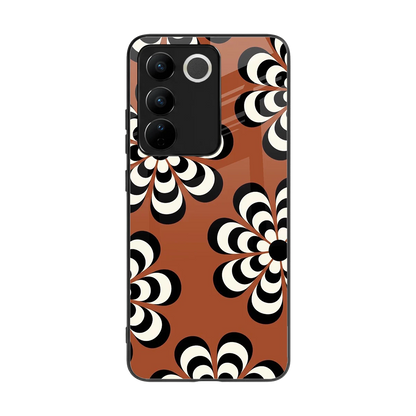 Earthy Bloom back phone cover | glass case for vivo v27 5g