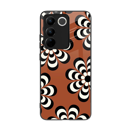 Earthy Bloom back phone cover | glass case for vivo v27 5g