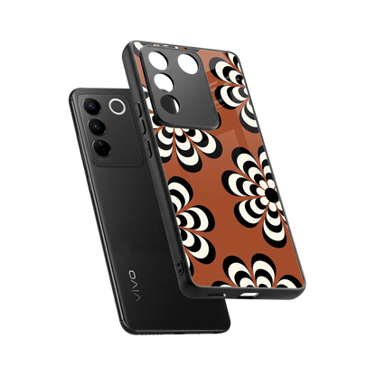 Earthy Bloom sleek vivo v27 5g cover with tempered glass back and TPU edges