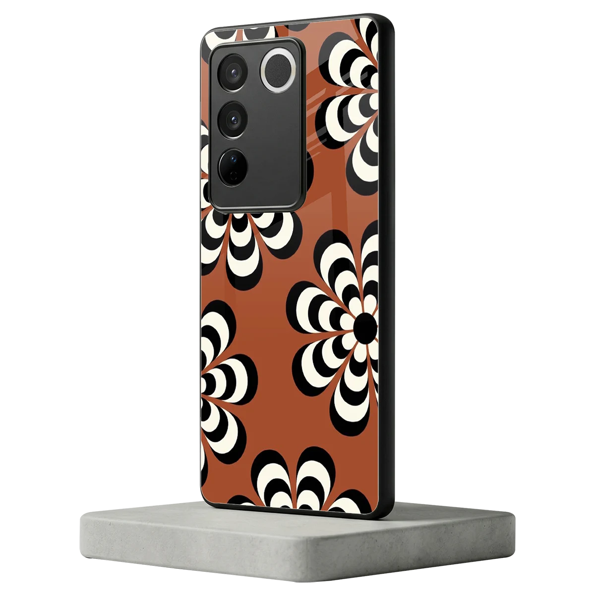 Earthy Bloom vivo v27 5g mobile cover | shockproof glass phone case