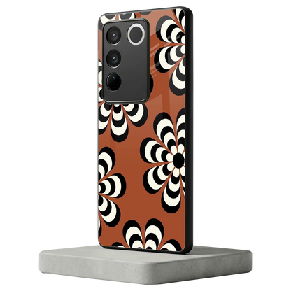 Earthy Bloom vivo v27 5g mobile cover | shockproof glass phone case
