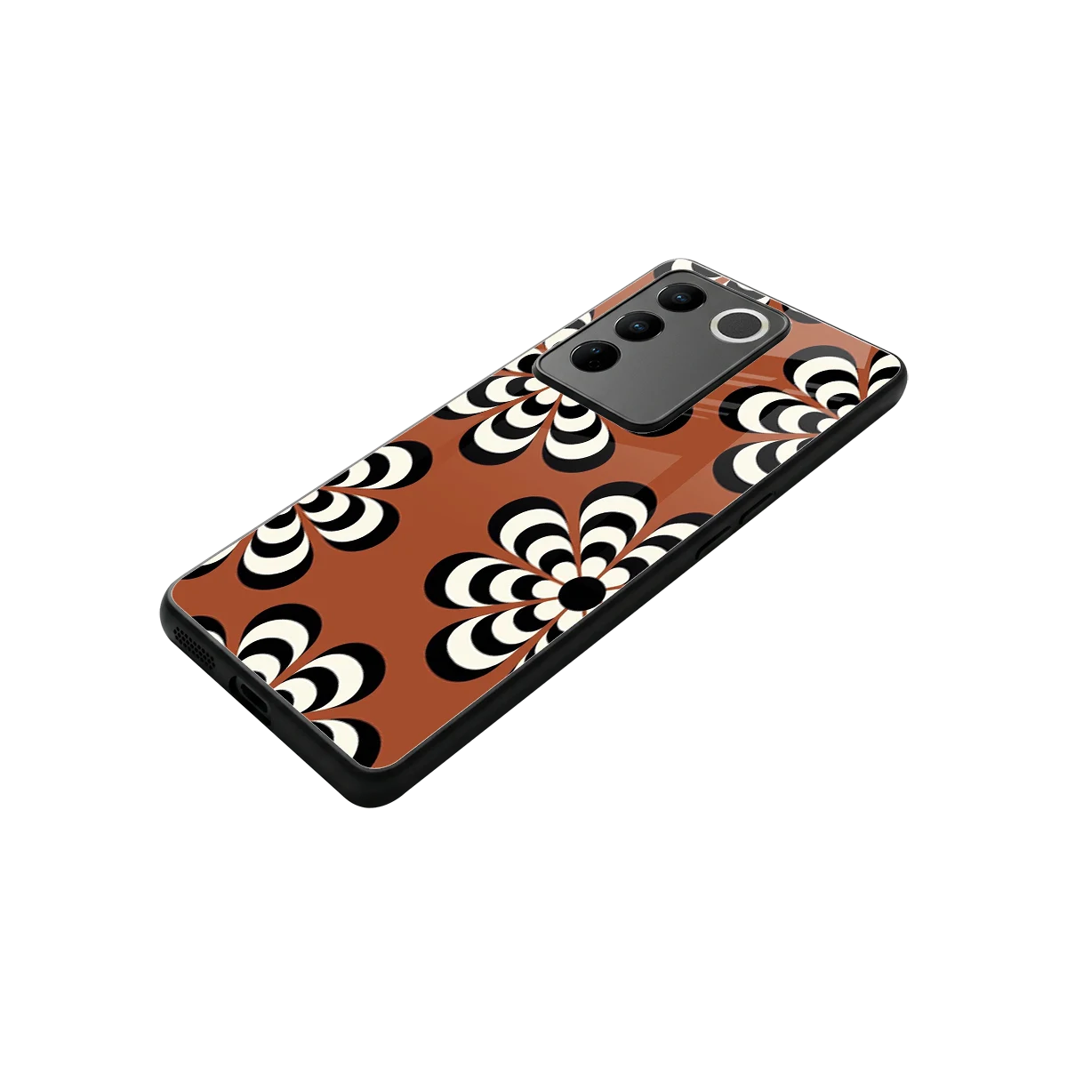 Earthy Bloom stylish phone case for vivo v27 5g | glossy glass and slim fit