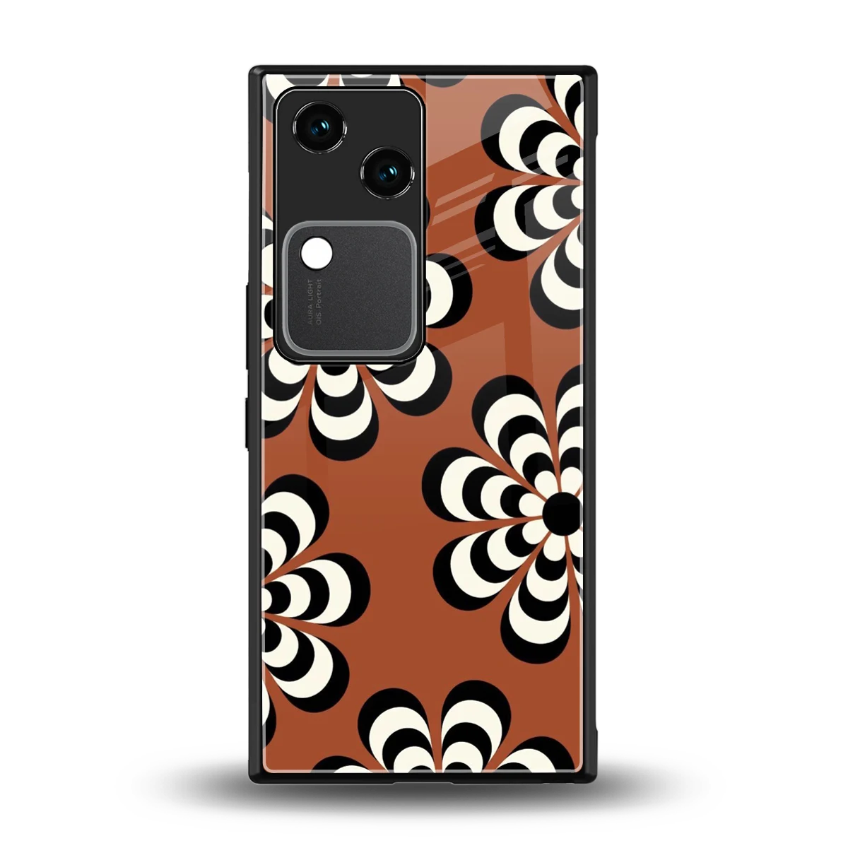 Earthy Bloom back phone cover | glass case for vivo v30