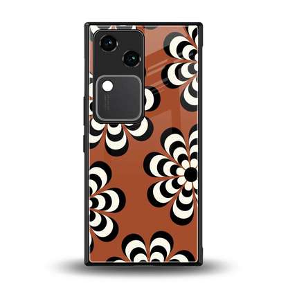 Earthy Bloom back phone cover | glass case for vivo v30