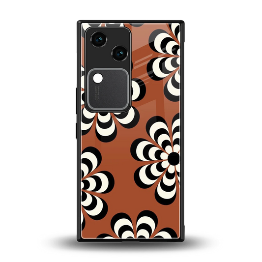 Earthy Bloom back phone cover | glass case for vivo v30