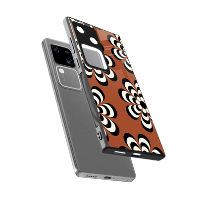 Earthy Bloom sleek vivo v30 cover with tempered glass back and TPU edges