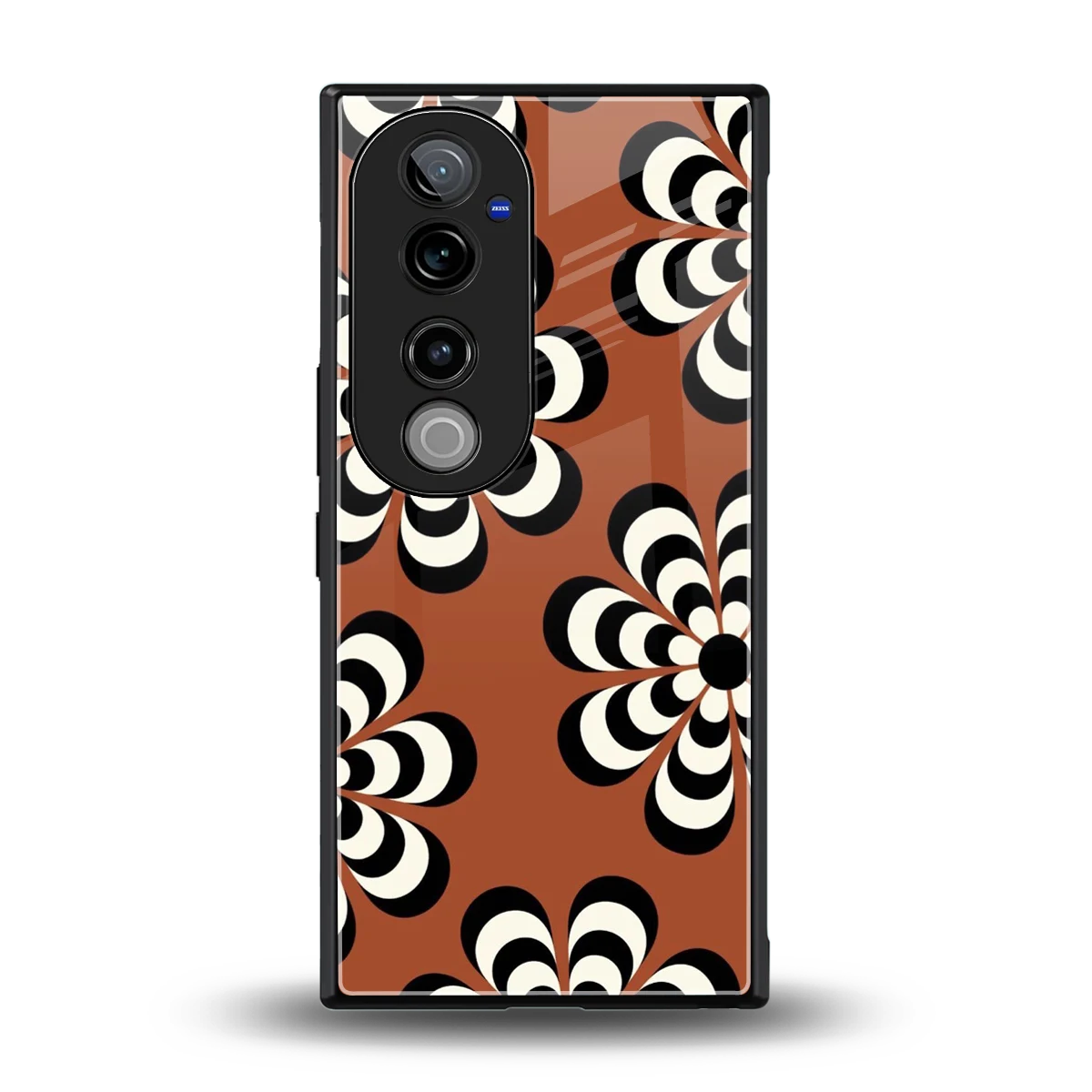 Earthy Bloom back phone cover | glass case for vivo v40 pro