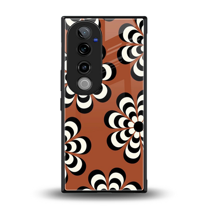 Earthy Bloom back phone cover | glass case for vivo v40 pro