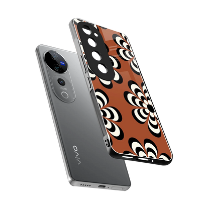 Earthy Bloom sleek vivo v40 pro cover with tempered glass back and TPU edges