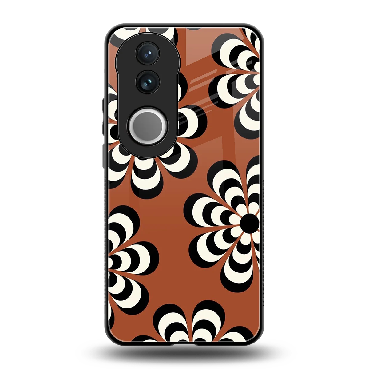 Earthy Bloom back phone cover | glass case for vivo v50